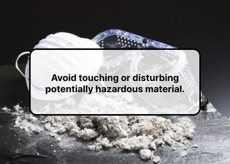 Advice to be careful when handling insulation that contains asbestos